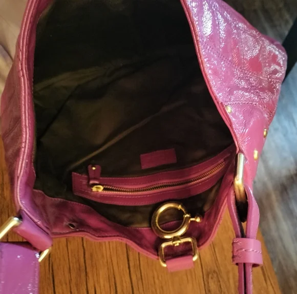 Purple Quilted Women's Bag J Crew 100% Leather.. Gorgeous Purple Color - Picture 6 of 6